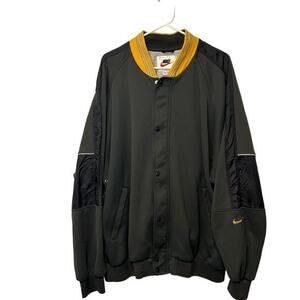 Vtg NIKE 90s Varsity Track Jacket Bomber Style‎ EUC Black Yellow XXL Zip Mens